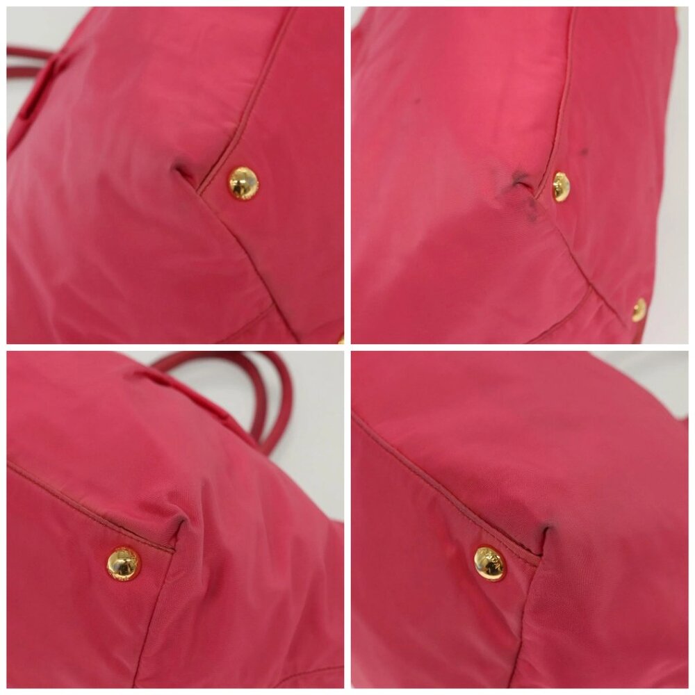 PRADA Hand Bag Nylon Pink Gold Auth - Picture 15 of 16